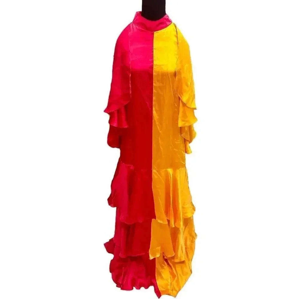NEW- NWT Anthropologie Shruti Sancheti Colorblock Ruffle Maxi Dress | Size S - Picture 5 of 11